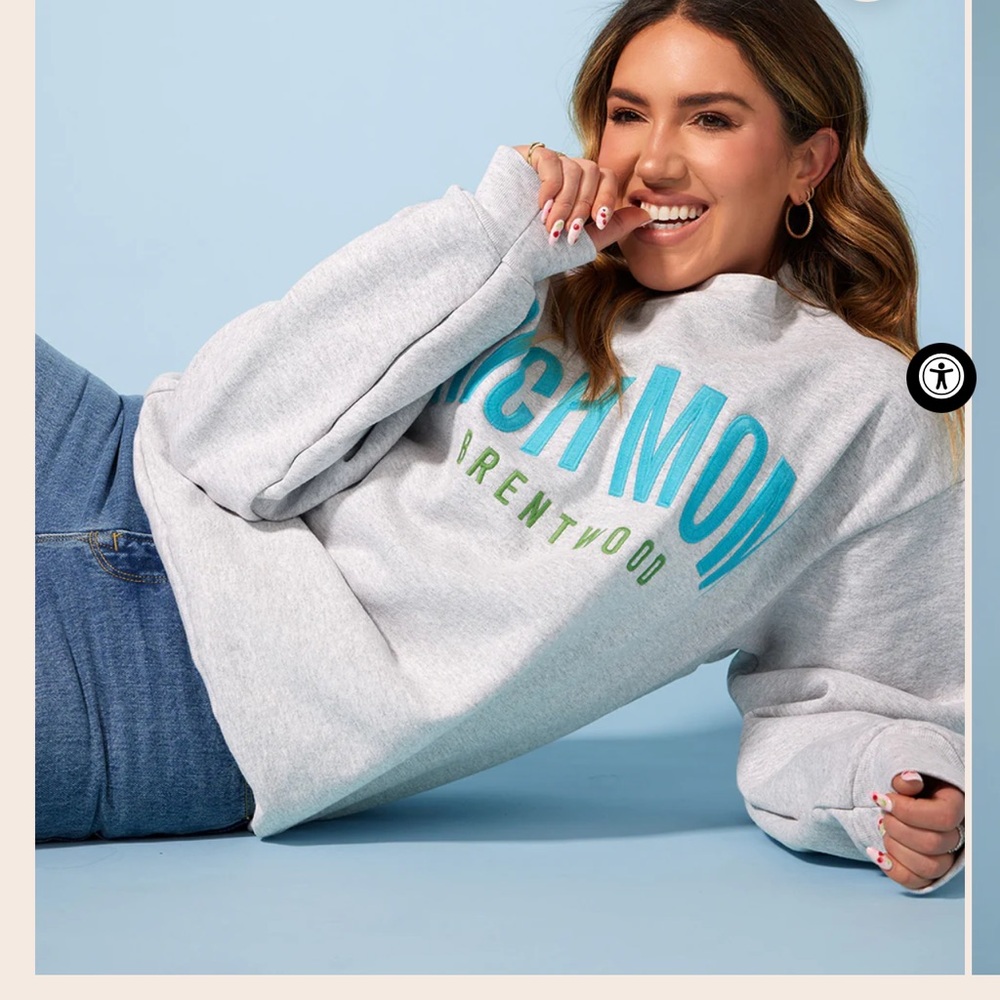 RICH MOM Brentwood Cotton Crew Sweatshirt Women’s Large
